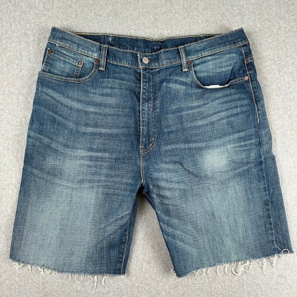 Levis 569 Loose Straight Cut Off Denim Shorts‎ Mens 40 Blue Medium Wash Jorts